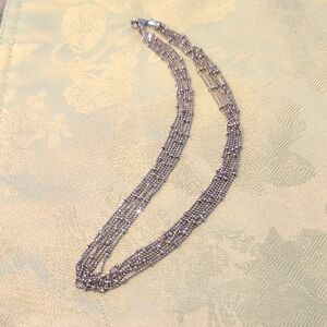 Elegant Silver Beaded Necklace
